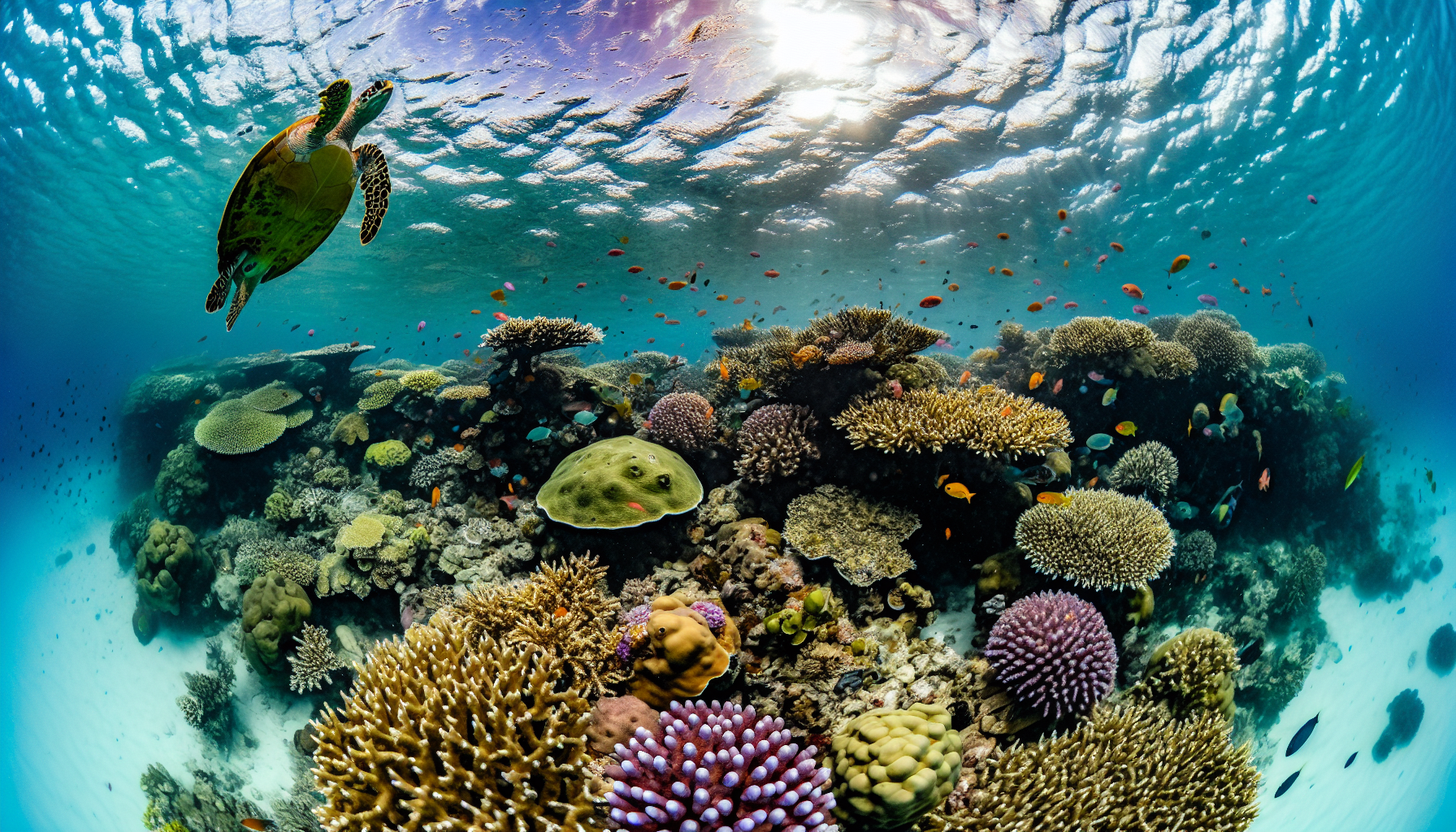 Underwater view of the Great Barrier Reef