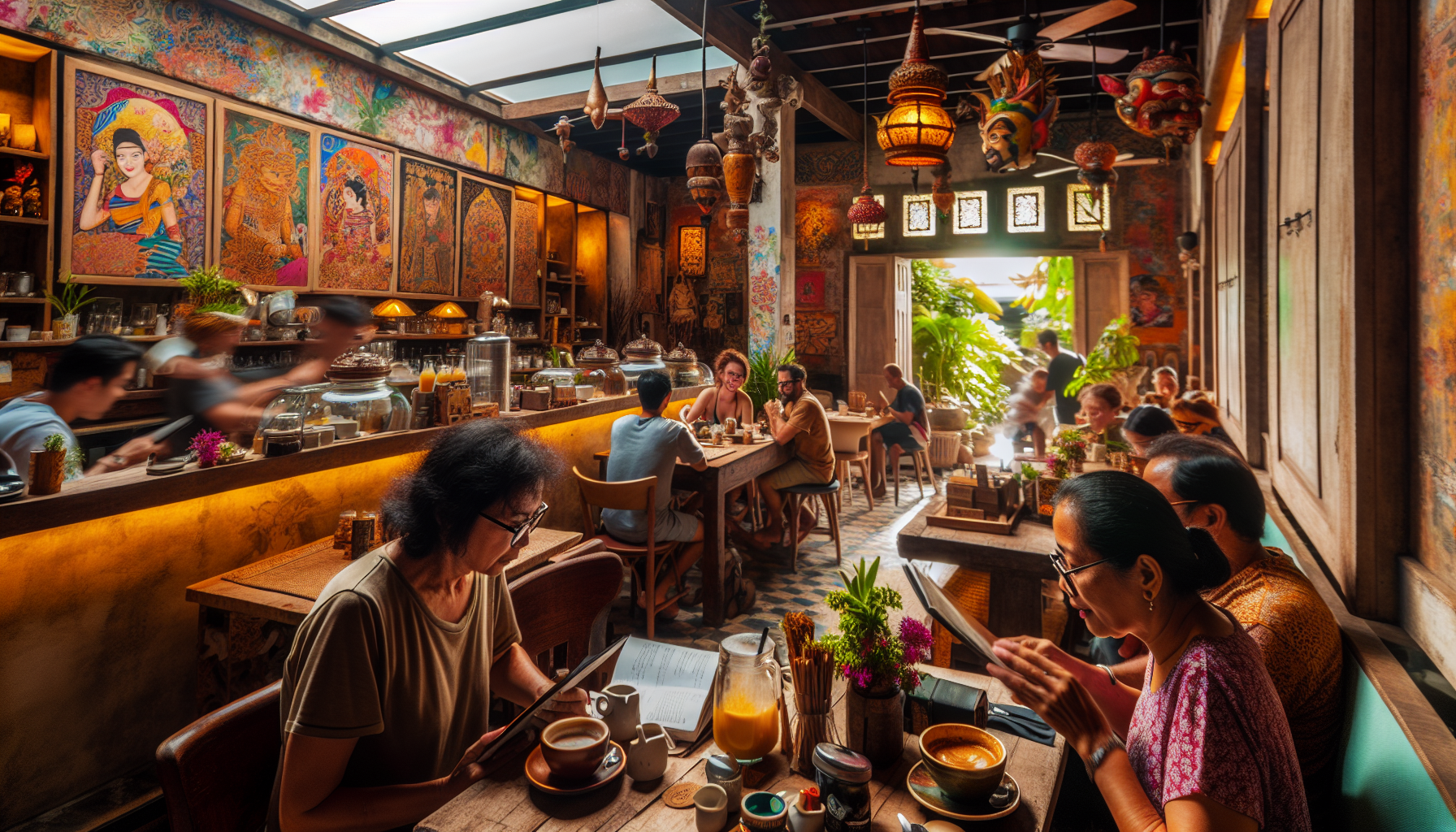 Trendy cafe scene in Bali
